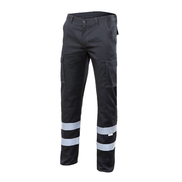 Velilla Multi-Pocket Stretch Trousers With Reflective Tape, Black