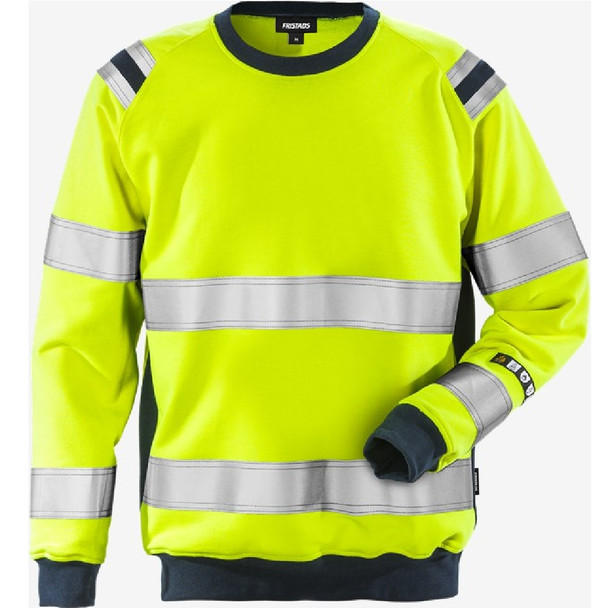 Fristads Flamestat High Vis Sweatshirt Class 3, Yellow/Navy