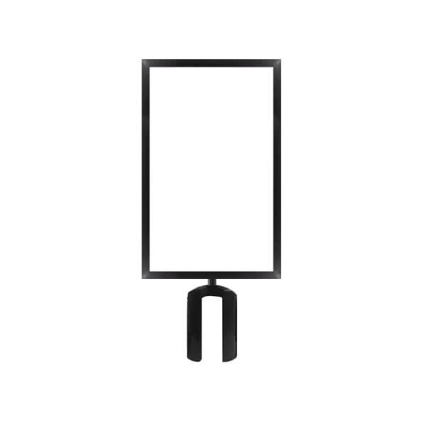 Stanchion Post Sign Frame Vertical A4 Black (with 76mm adaptor)