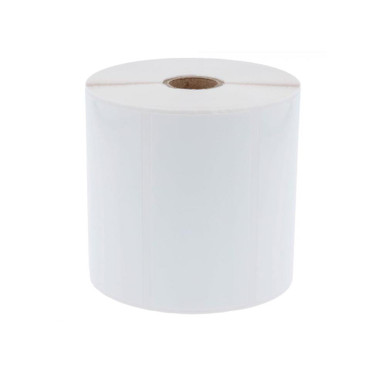 White Polyester Label 1.1/2 x 3" w/ Permanent Adhesive 1000 Labels Per Roll