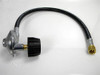 Propane Regulator; 90 Degree Low Pressure BBQ Grill; Outlet Pressure 11 Inch WC (Water Column); Single Stage; 65,000 BTU Per Hour; With 5/16 Inner Diameter Low Pressure Thermo-Plastic Hose x 22 Inch Length/ Type 1 Tank Connection/ 3/8 Inch Female Flare Fitting