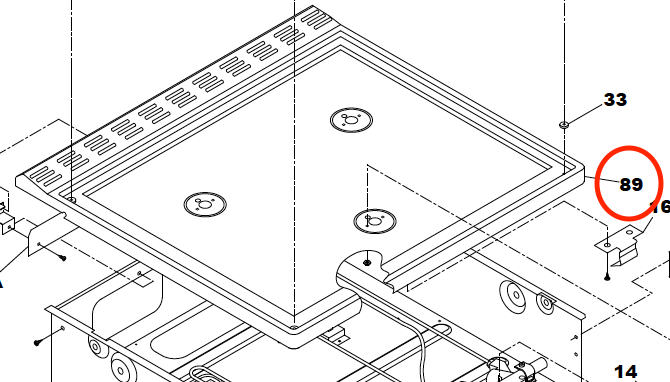 Stove Top; Use With Suburban SRSA3LBBE/ SRS3L/ SRSA3LBSE Ranges; Sealed; Black