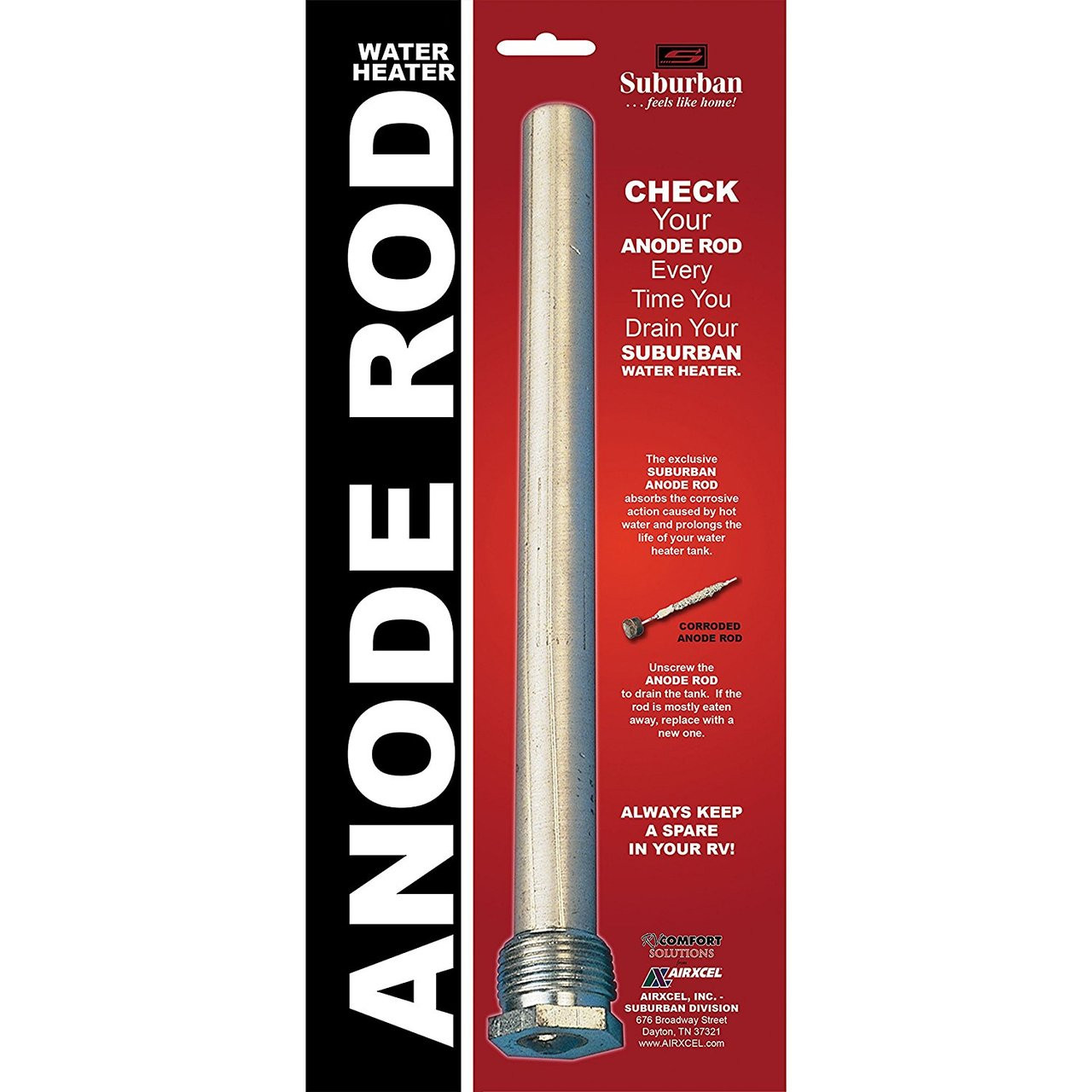 Anode Rod For Suburban Water Heaters Aluminum Camping World