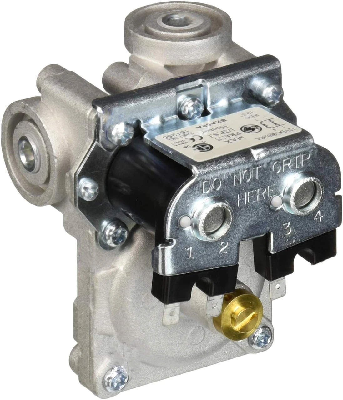 Water Heater Gas Valve; For Use With Suburban Direct Spark Ignition Water Heater; -3/8 Inch NPT Inlet; 1/8 Inch 27 NPT Outlet; 12 Volt DC