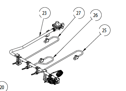 Suburban Range Conventional Manifold with Knobs (521354)