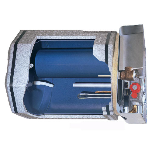 Water Heater; Electric; Model Number SW6DE; 6 Gallon; Direct Spark Ignition; 12000 BTU; 12-11/16 Inch Height x 12-11/16 Inch Width x 19-3/16 Inch Depth; With 12 Volt Relay