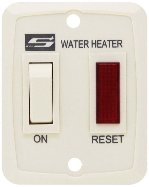 Water Heater Power Switch; For Suburban V-Series Water Heater; 2-3/4 Inch Length x 2-1/4 Inch Width; Wall Mount; White; With Switch Plate And Light Assembly