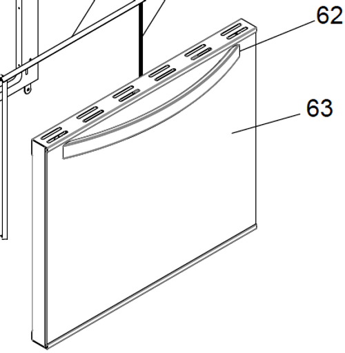 Door Oven All Glass w/ Curved Silver Handle (Long)