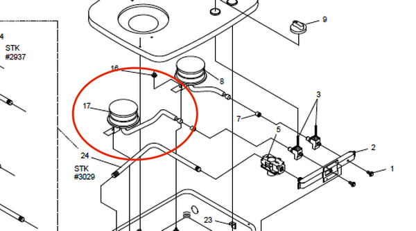 Stove Burner; Left Burner; Fits Suburban Stove SDN2