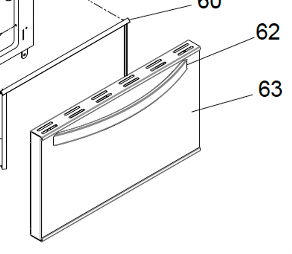 OVEN DOOR KIT SHORT ALL GLASS W/CURVED STAINLESS HANDLE AG4