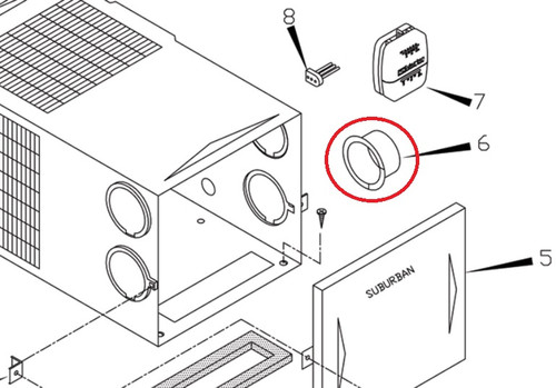 Suburban Furnace Duct Collar 050715 (fits all models) - Suburban RV Parts