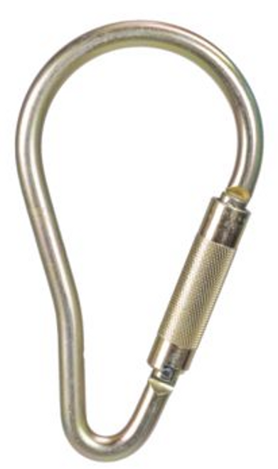 Steel Carabiner, 2.1" Gate Opening, Auto-Locking, ANSI Z359.12