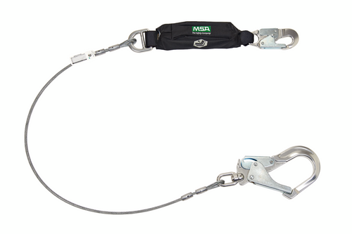 MSA Leading Edge Lanyard, Single leg, Large Aluminum Swivel Snaphook