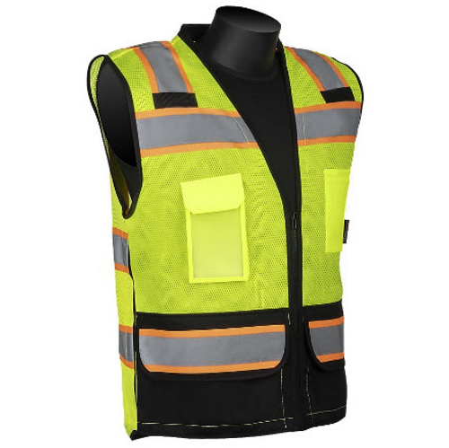 HIVIZGARD™ CLASS 2 - ALL MESH SURVEYOR'S VEST WITH BLACK BOTTOM