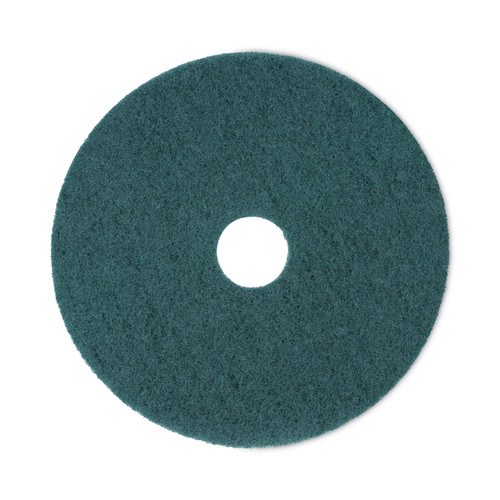 Heavy-Duty Scrubbing Floor Pads, 18" Diameter, Green, 5/carton