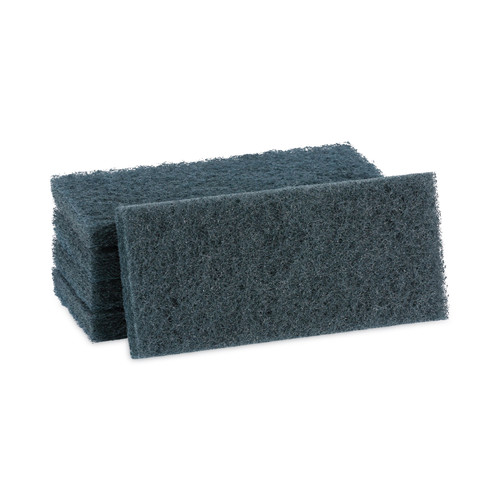 Medium-Duty Scour Pad, 10 X 4.63, Blue, 20/carton