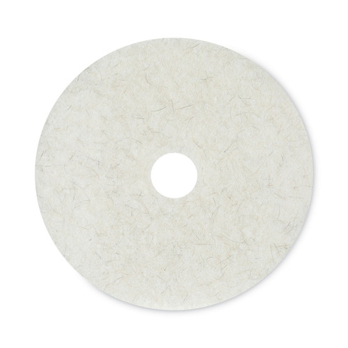 Natural Burnishing Floor Pads, 20" Diameter, White, 5/carton