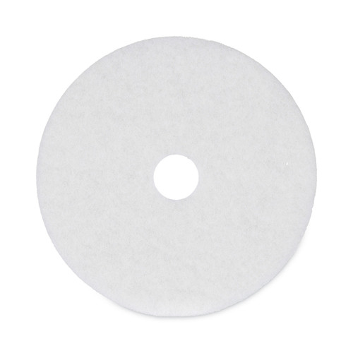 Polishing Floor Pads, 20" Diameter, White, 5/carton