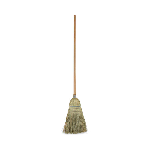 100% Corn Brooms, 60" Overall Length, Natural, 6/Carton