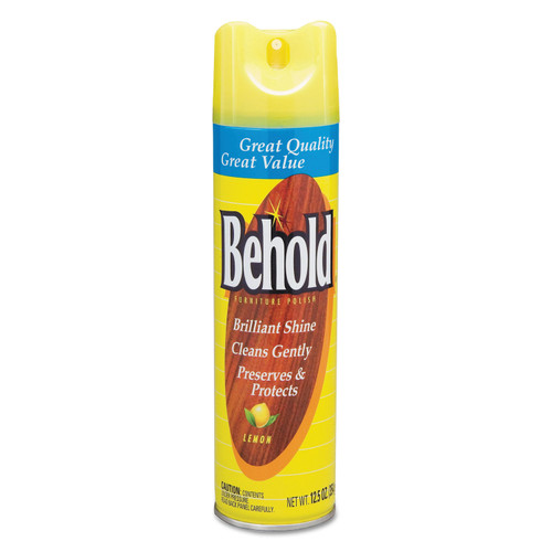 Behold Furniture Polish, Lemon, 12.5 Oz Aerosol Spray, 6/carton