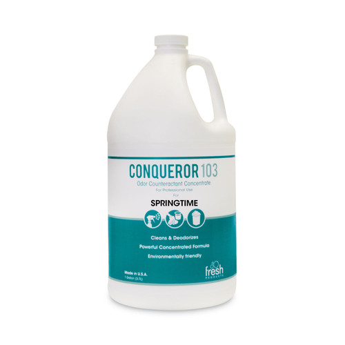 Conqueror 103 Odor Counteractant Concentrate, Springtime, 1 gal Bottle, 4/Carton