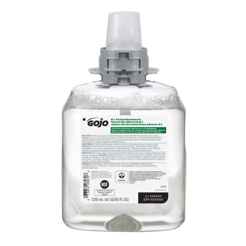 E1 Foam Handwash, Fragrance-Free, 1,250 Ml, 4/carton