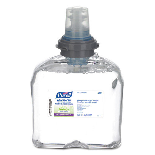 Advanced Hand Sanitizer Green Certified TFX Refill, Foam, 1,200 ml, Fragrance-Free