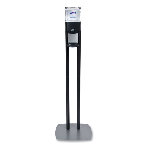 Es8 Hand Sanitizer Floor Stand With Dispenser, 1,200 Ml, 13.5 X 5 X 28.5, Graphite/silver