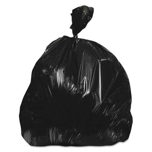 High-Density Waste Can Liners, 33 gal, 22 mic, 33" x 40", Black, 25 Bags/Roll, 10 Rolls/Carton