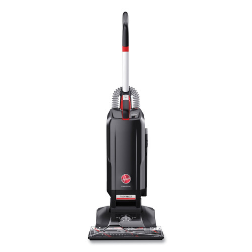 Task Vac Hard Bag Lightweight Upright Vacuum, 14" Cleaning Path, Black