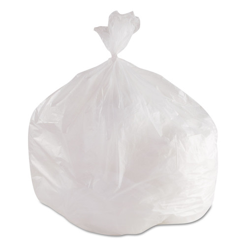 High-Density Interleaved Commercial Can Liners, 56 gal, 22 mic, 43" x 48", Natural, 25 Bags/Roll, 8 Rolls/Carton