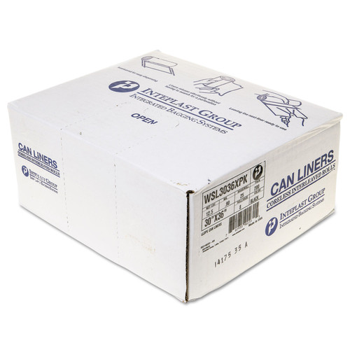 Low-Density Commercial Can Liners, 30 gal, 0.9 mil, 30" x 36", Black, 25 Bags/Roll, 8 Rolls/Carton