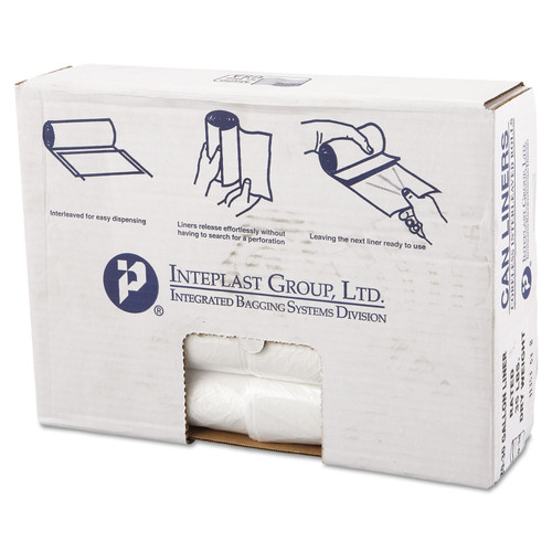 High-Density Commercial Can Liners Value Pack, 30 gal, 11 mic, 30" x 36", Clear, 25 Bags/Roll, 20 Rolls/Carton