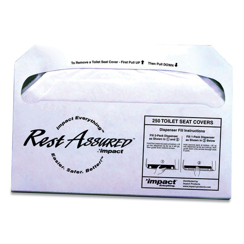 Rest Assured Seat Covers, 14.25 X 16.85, White, 250/pack, 20 Packs/carton
