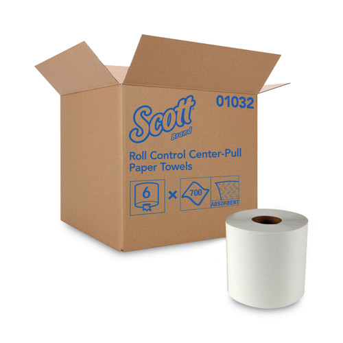 Essential Roll Center-Pull Towels, 1-Ply, 8 x 12, White, 700/Roll, 6 Rolls/Carton