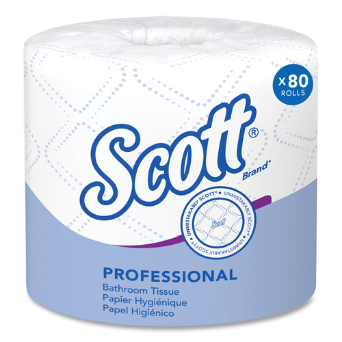 Essential Standard Roll Bathroom Tissue for Business, Septic Safe, 2-Ply, White, 550 Sheets/Roll, 80/Carton
