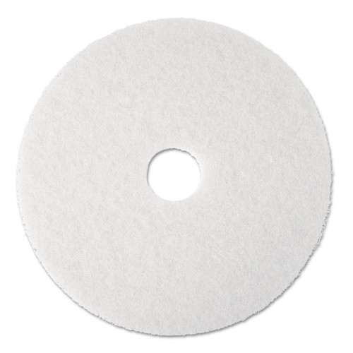 Low-Speed Super Polishing Floor Pads 4100, 20" Diameter, White, 5/carton