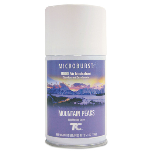 Tc Microburst 9000 Air Freshener Refill, Mountain Peaks, 5.3 Oz Aerosol Spray, 4/carton