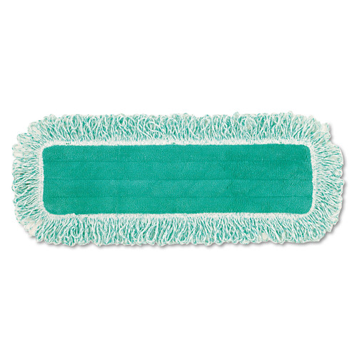 Dust Pad With Fringe, Microfiber, 18" Long, Green, 6/carton