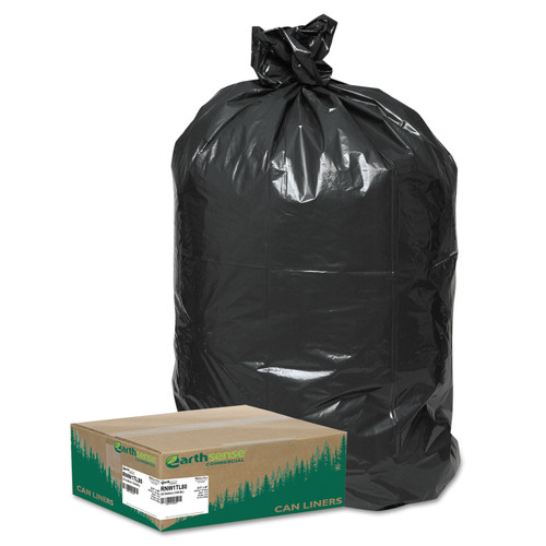 Linear Low Density Large Trash And Yard Bags, 33 Gal, 0.9 Mil, 32.5" X 40", Black, 80/carton