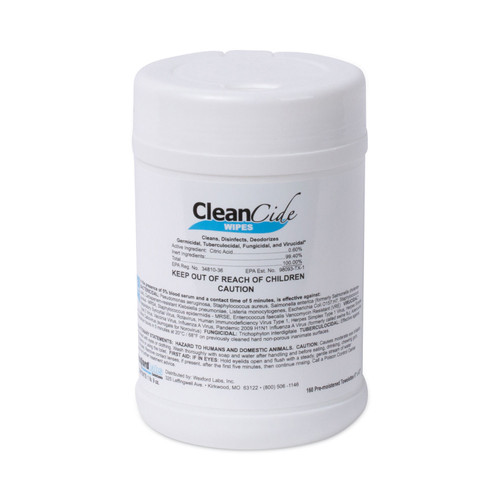CleanCide Disinfecting Wipes, 1-Ply, 6.5 x 6, Fresh Scent, White, 160/Canister