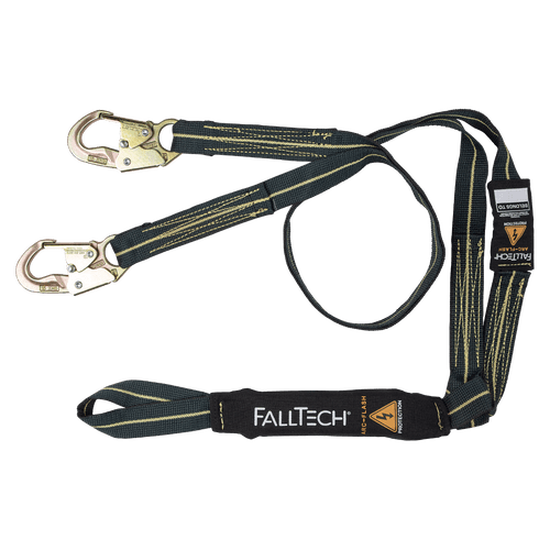 6' Arc Flash Energy Absorbing Lanyard, Double-leg with Choke-loop with Steel Snap Hooks (8242YL)