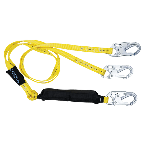 6' Soft Pack FT Basic� Energy Absorbing Lanyard, Double-leg with Steel Snap Hooks (8256LTY)
