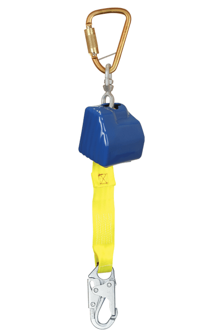 8' Web Retractor with Steel Snap Hook, Includes Standard Size Steel Anchorage Carabiner (8262)