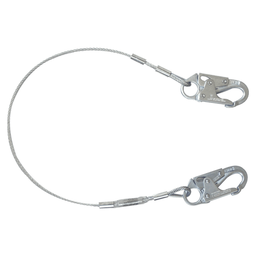 3' Cable Restraint Lanyard, Fixed-length with Steel Snap Hooks (830636)