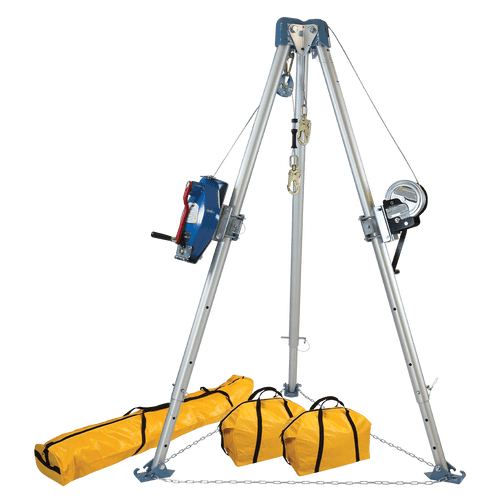 11' Confined Space Tripod System with 60' Stainless Steel SRL-R (7500S)
