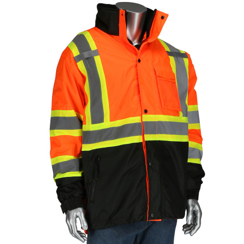 3-in-1 Class 3 Ripstop Two-Tone Jacket with Removable Grid Fleece Inner Jacket