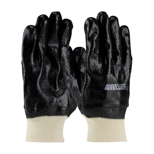 Premium PVC Dipped Glove with Interlock Liner and Semi-Rough Finish - Knit Wrist (58-8015R)