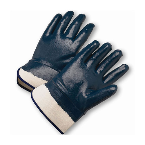 Nitrile Dipped Glove with Jersey Liner & Heavyweight Smooth Grip on Full Hand -  Safety Cuff (4550FC)