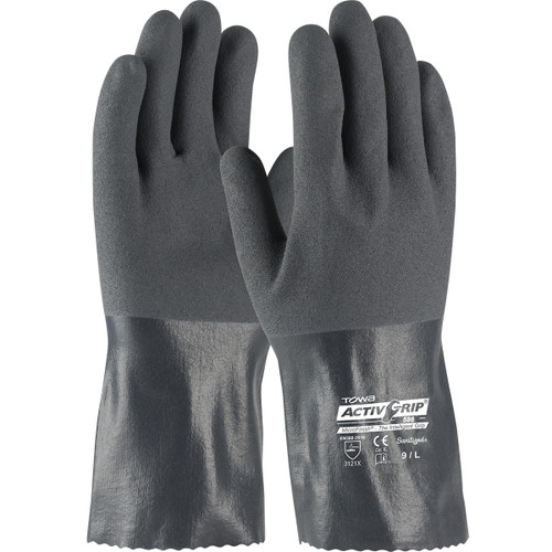 Nitrile Coated Glove with Cotton Liner and MicroFinish Grip - 12" (56-AG586)